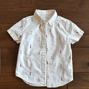 Crewcuts White Shirt with Colorful Lighthouse Design